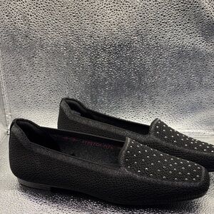 Skechers Black Rhinestone Studded Slip-On Loafers
